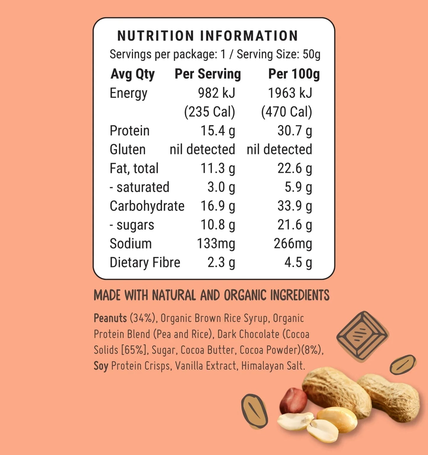 Protein Bar | Peanut Chocolate
