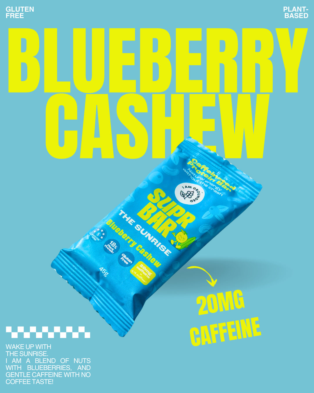Caffeinated Protein Bar | Blueberry Cashew