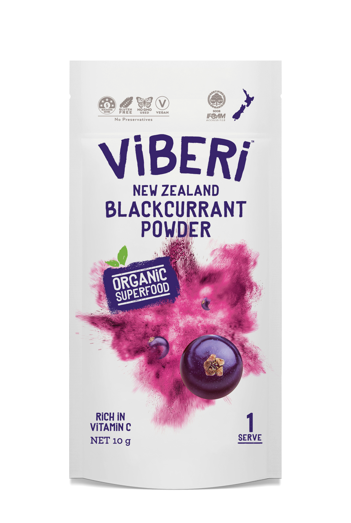 Organic Blackcurrant Powder 200g (20x Sachets)
