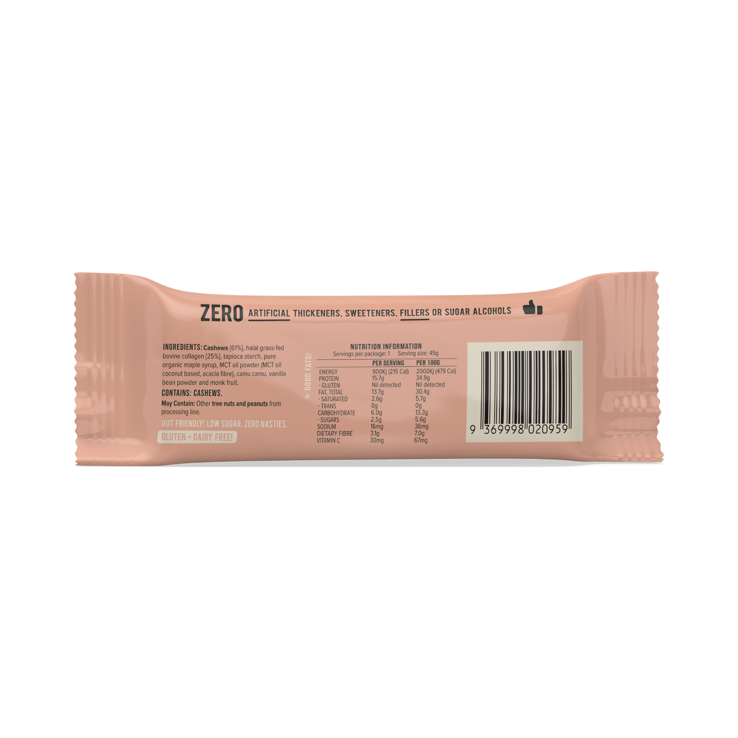 Collagen Protein Bar | Cashew Shortbread