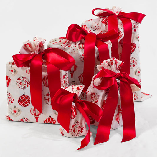Christmas Baubles (Reusable Gift Bag Set)