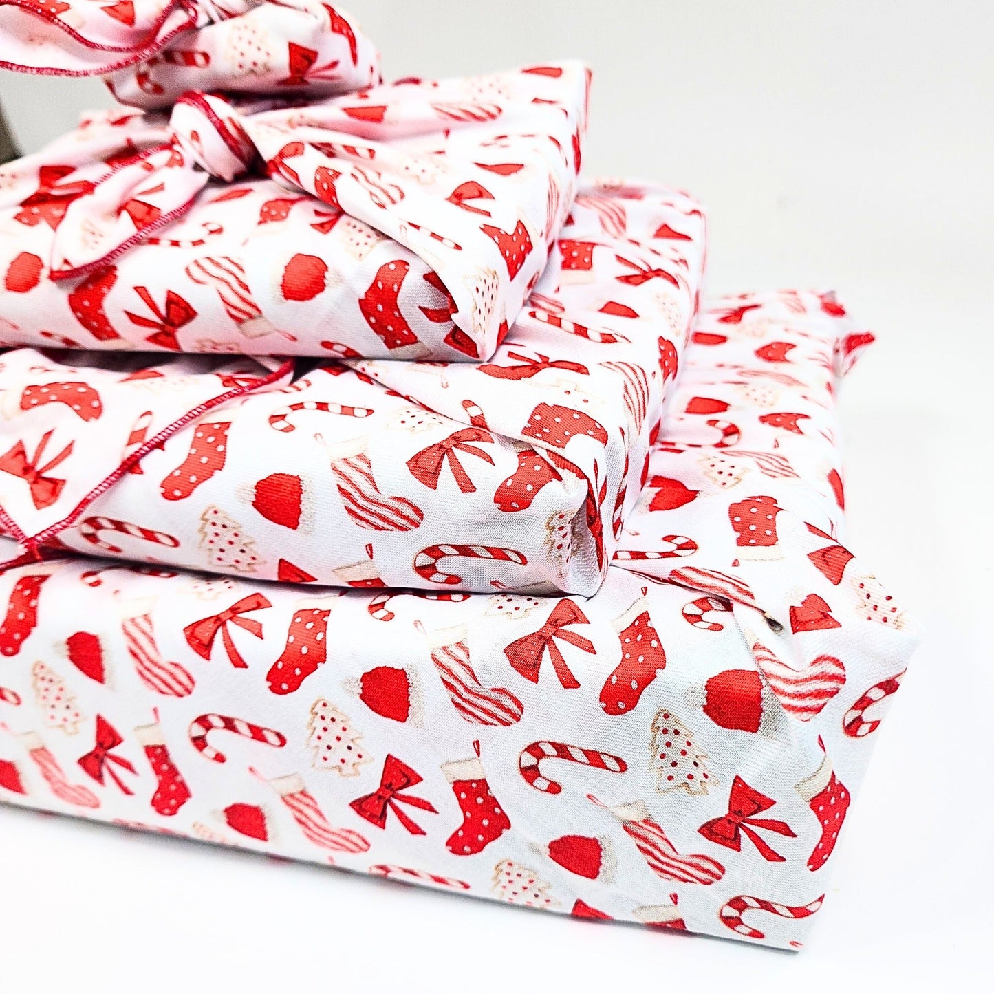 Christmas Cookies and Candy - 4 Furoshiki Gift Wraps