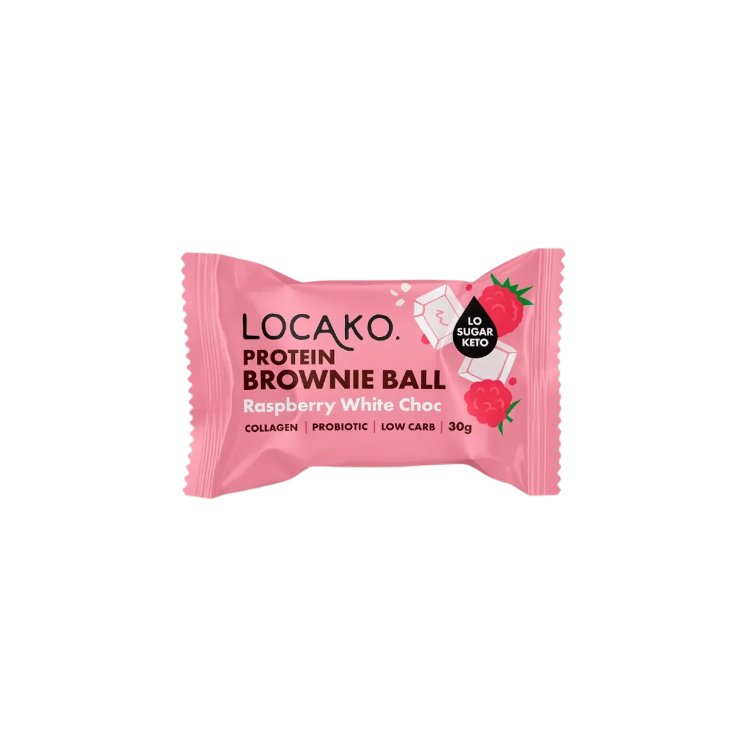 Protein Collagen Brownie Ball | Raspberry White Choc