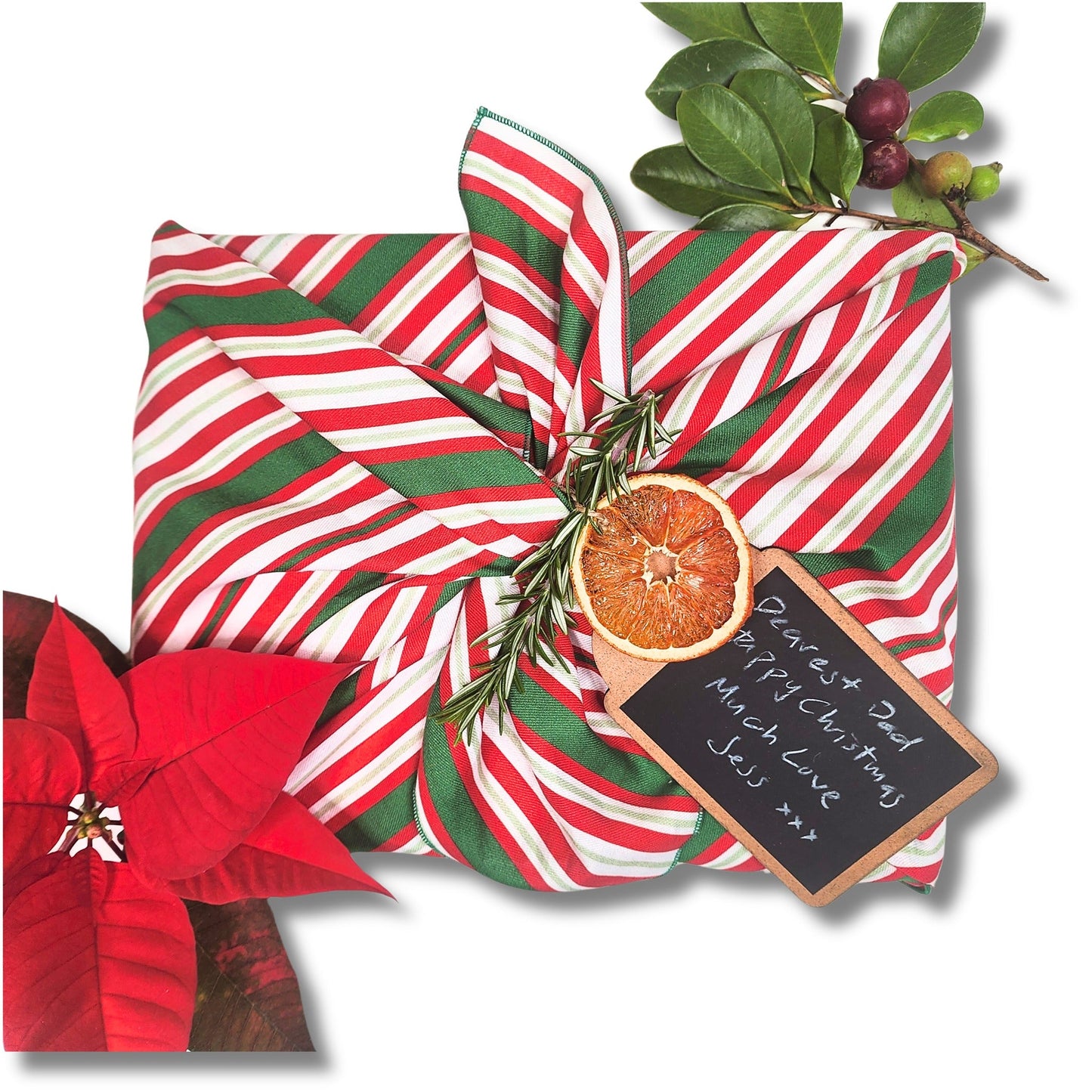 Scandi Julrander - 4 Furoshiki Gift Wraps