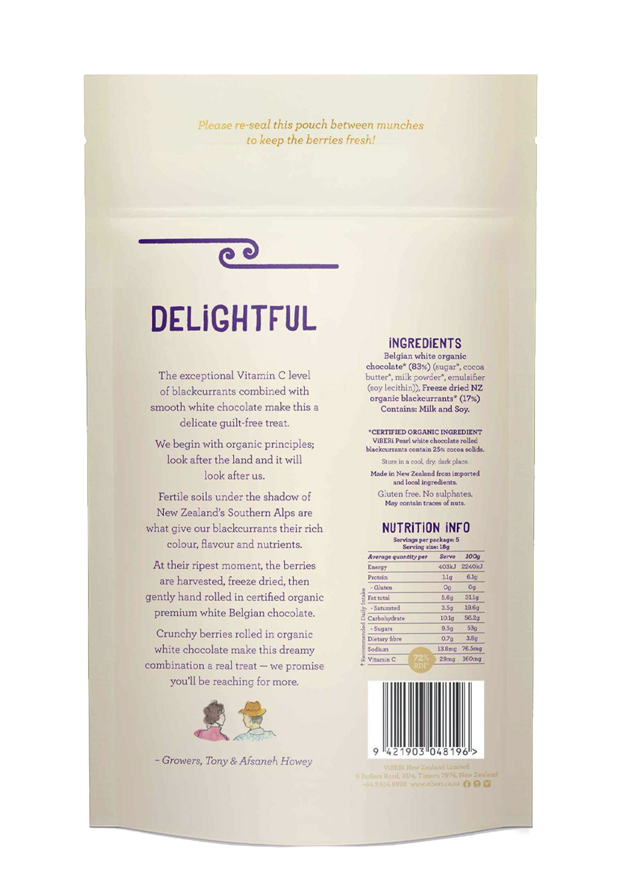 PEARL Organic Chocolate Rolled Blackcurrants 90g
